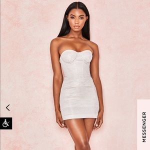 HOCB Sparkly Silver Corset Dress Size Small